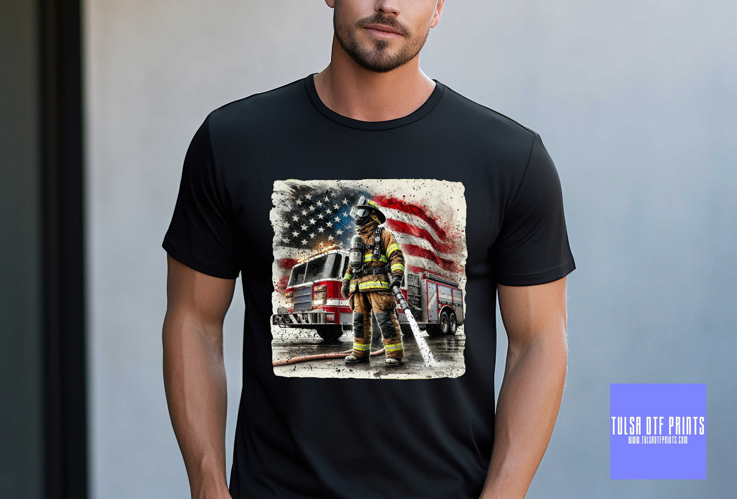 DTF FIREFIGHTER PATRIOTIC TRANSFER