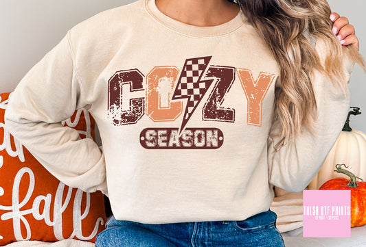 DTF COZY SEASON CHECKERED LB BROWN TRANSFER