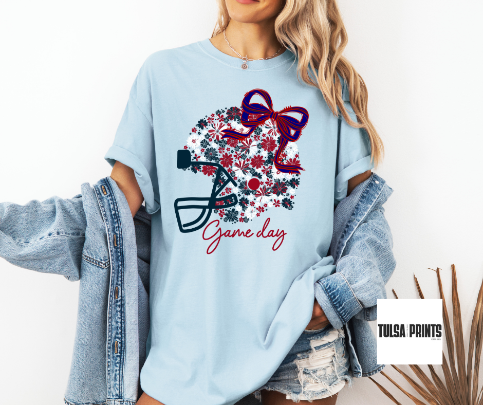 DTF FLORAL HELMET BOW TRANSFER BATCH 1 (15 COLOR COMBINATIONS AVAIL.)