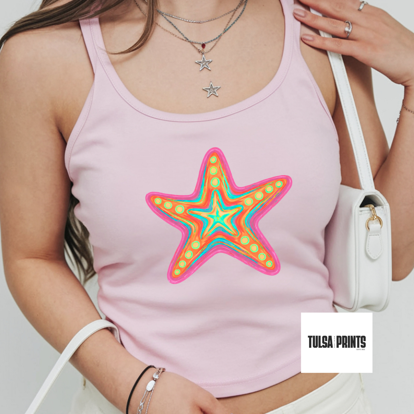 DTF SUMMER COLORED STARFISH TRANSFER