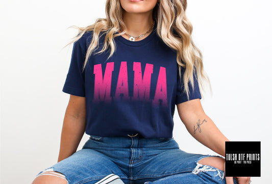 DTF MAMA VARSITY FONT OMBRE TRANSFER