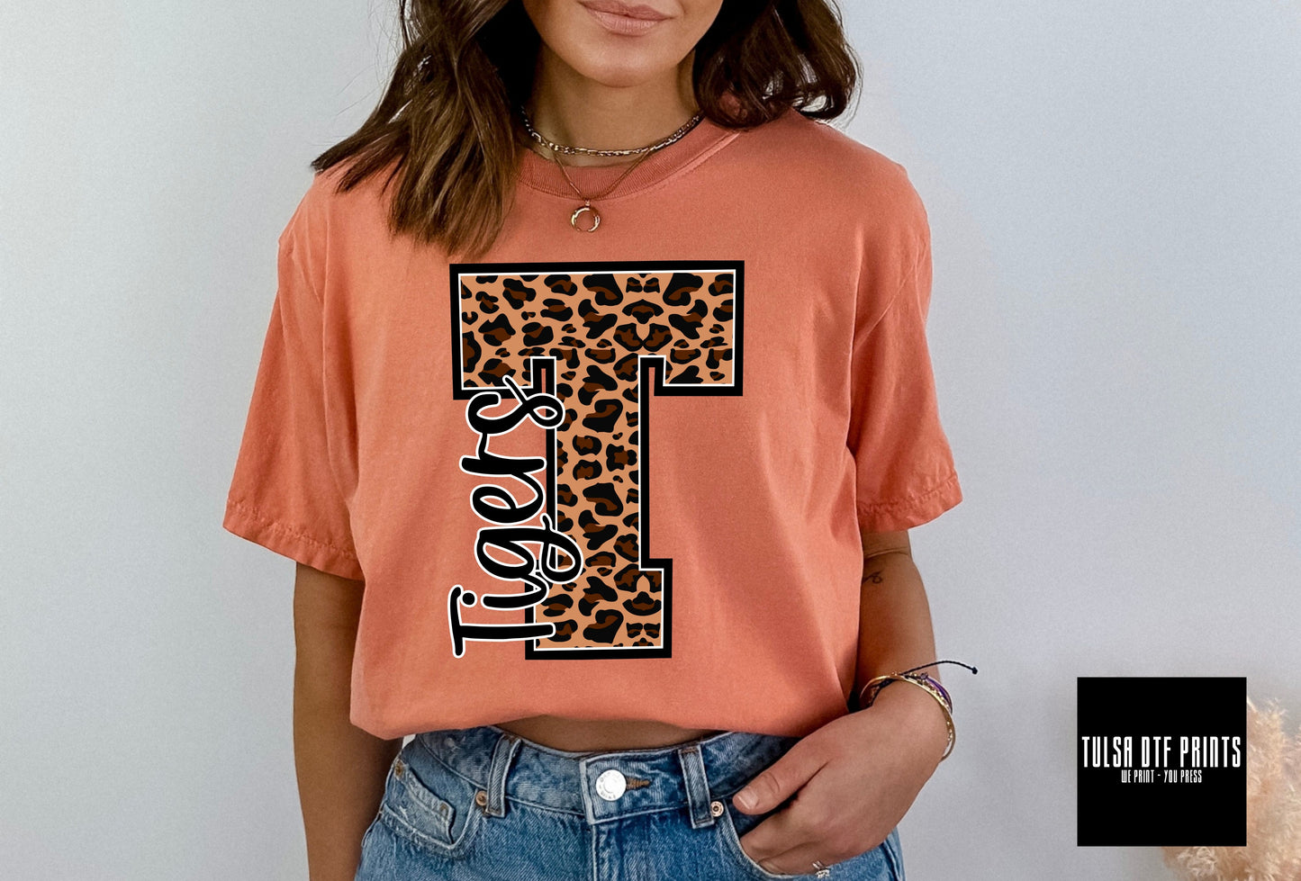 DTF TIGERS LEOPARD PRINT MASCOT TRANSFER