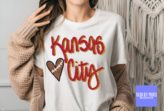 DTF KANSAS CITY CURSIVE LEO TRANSFER