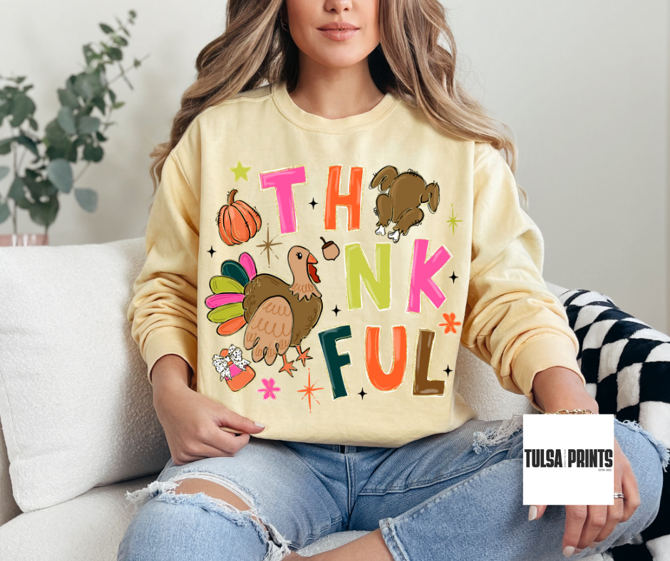 DTF THANKFUL TURKEY DOODLE TRANSFER