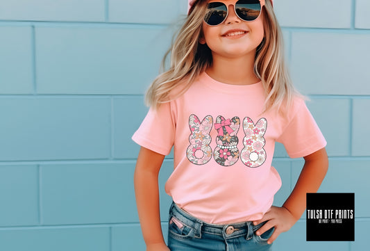 DTF EASTER BUNNIES FLORAL PRINTS TRANSFER