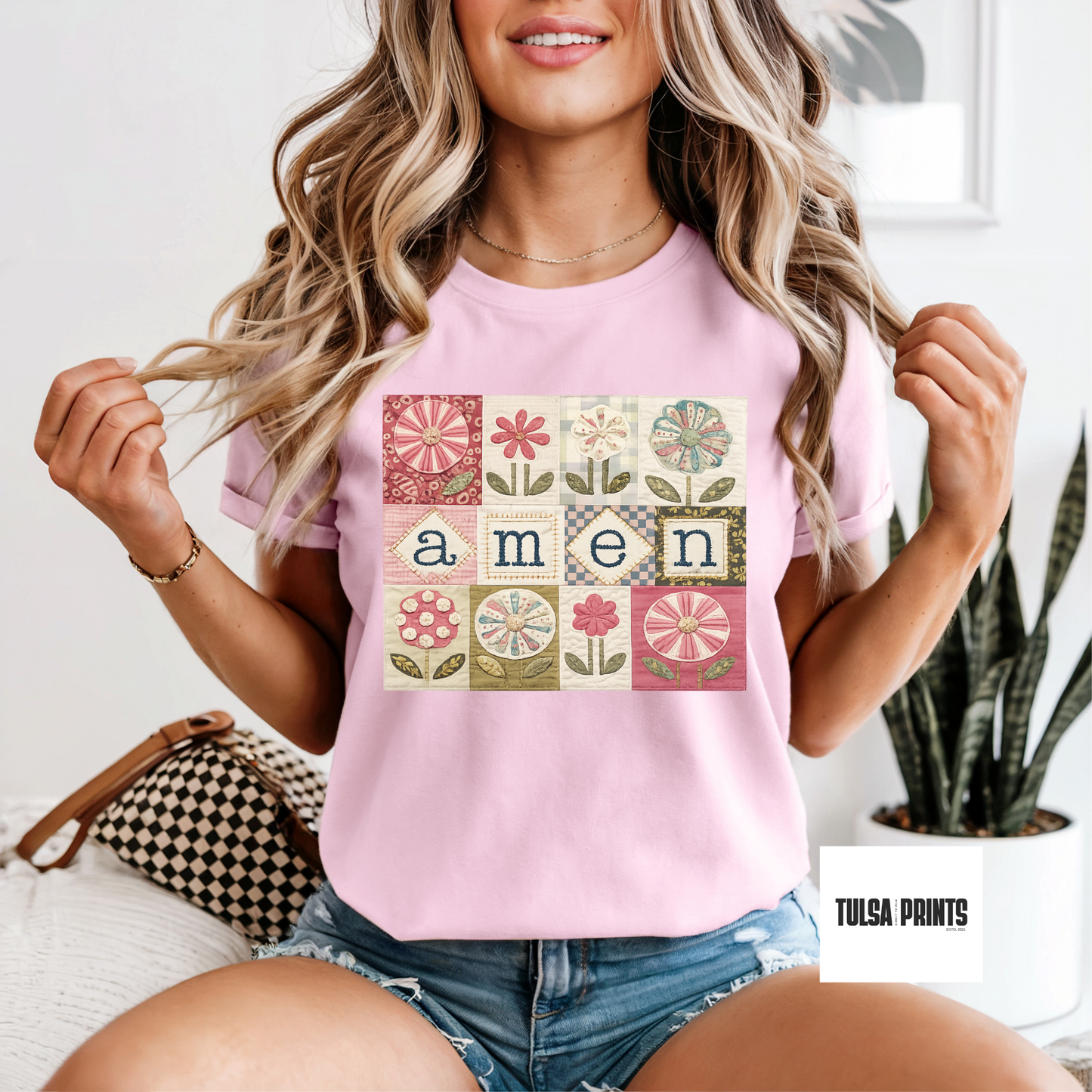 DTF QUILTED AMEN TRANSFER