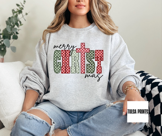 DTF CHECKERED MERRY CHRIST-MAS TRANSFER