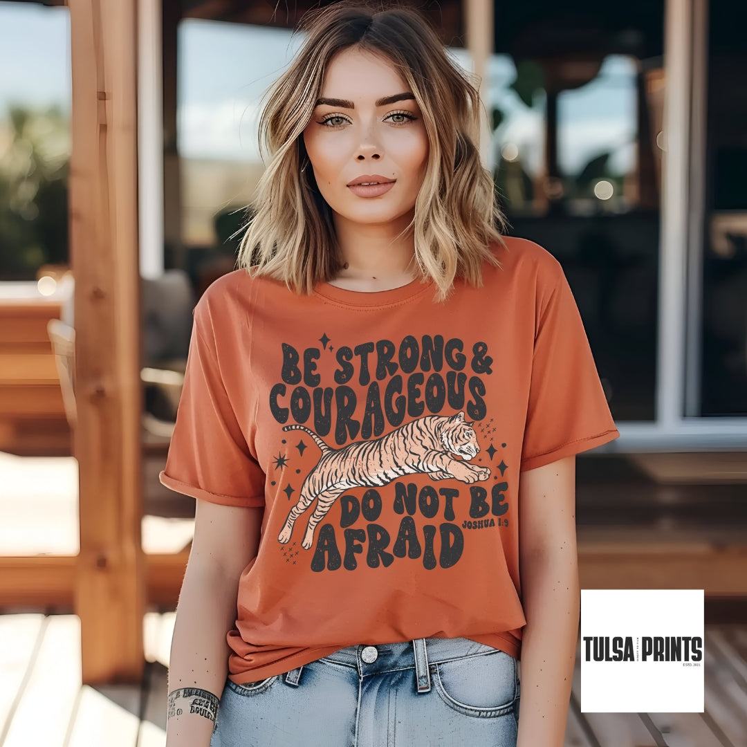 DTF STRONG & COURAGEOUS TIGER TRANSFER