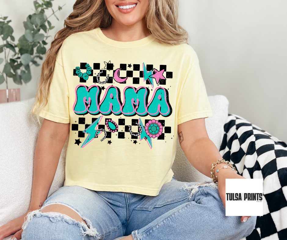 DTF WESTERN MAMA CHECKERED TRANSFER