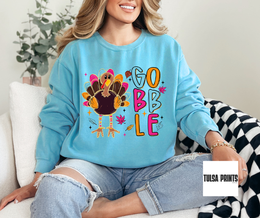 DTF GOBBLE TURKEY DOODLE TRANSFER
