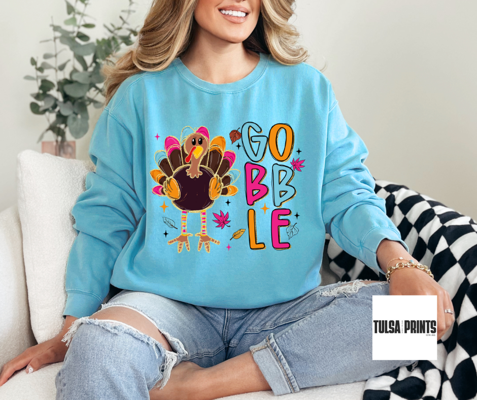 DTF GOBBLE TURKEY DOODLE TRANSFER