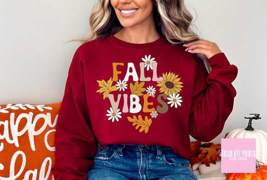 DTF FALL VIBES FLOWERS TRANSFER