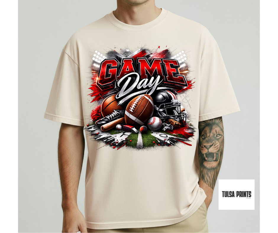 DTF GAME DAY REALISTIC STYLE (2 OPTIONS AVAIL.) TRANSFER