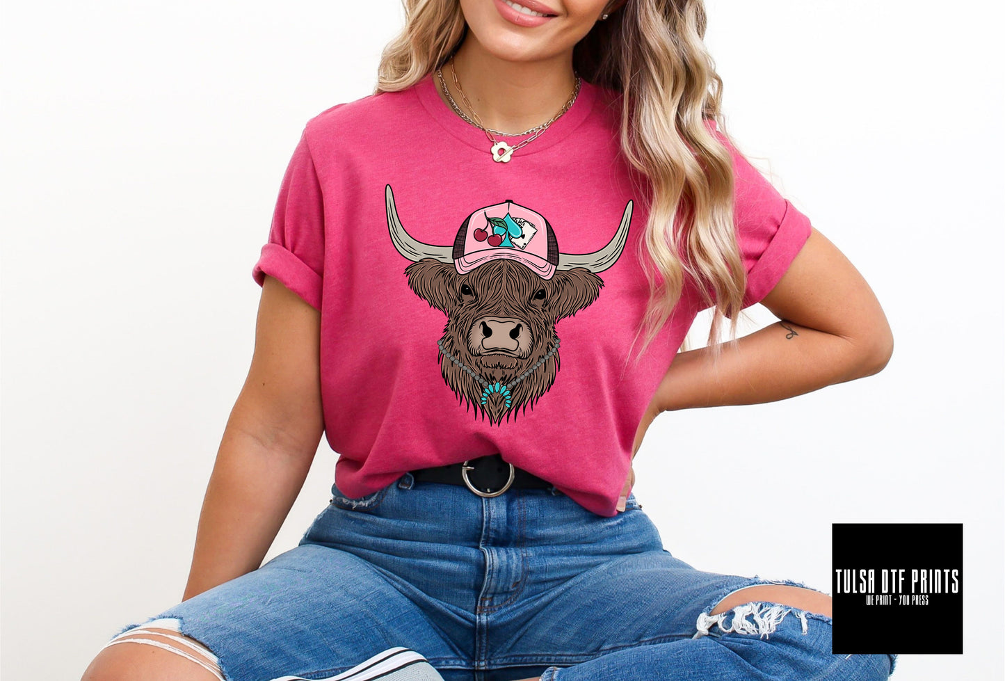 DTF TRUCKER HAT COW TRANSFER