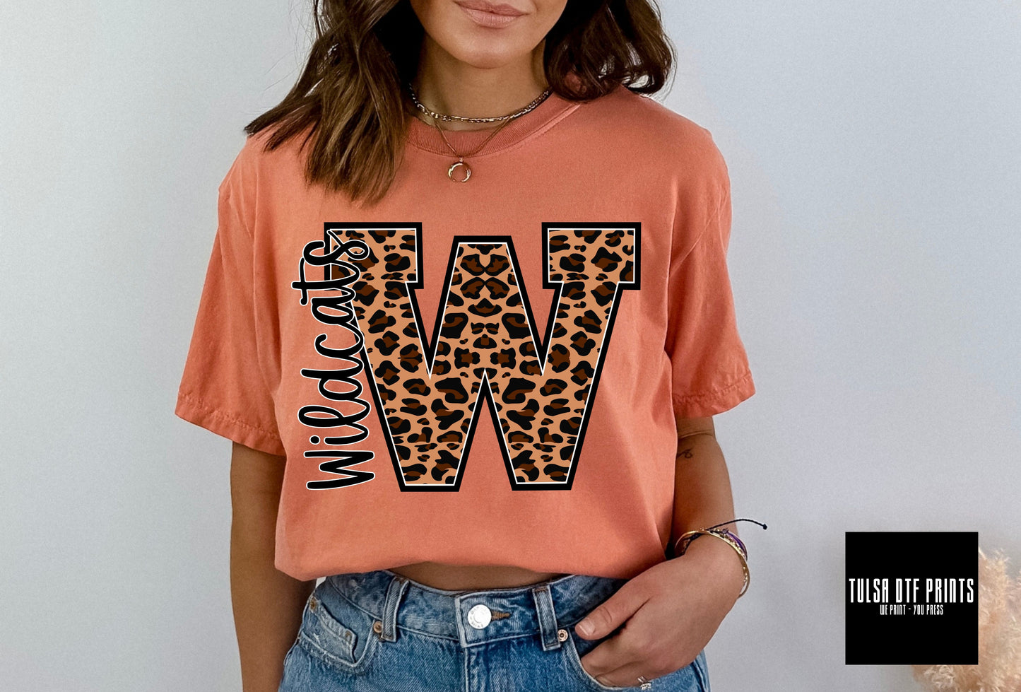 DTF WILDCATS LEOPARD PRINT MASCOT TRANSFER