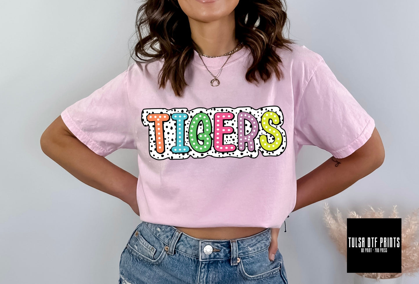 DTF TIGERS MULTICOLOR DALMATIAN PRINTS TRANSFER