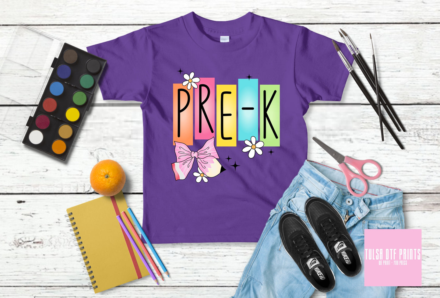 DTF COLORFUL LETTER BLOCKS BACK TO SCHOOL (PRE-K TO FIFTH GRADE AVAIL.) TRANSFER