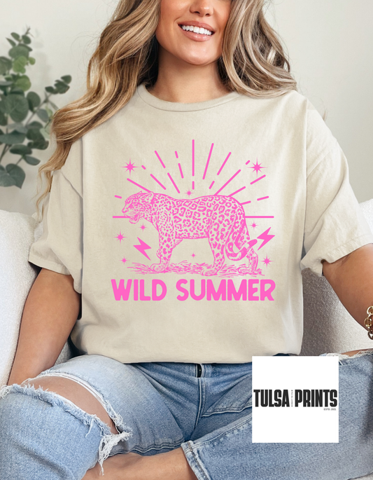 DTF WILD SUMMER CHEETAH PINK TRANSFER