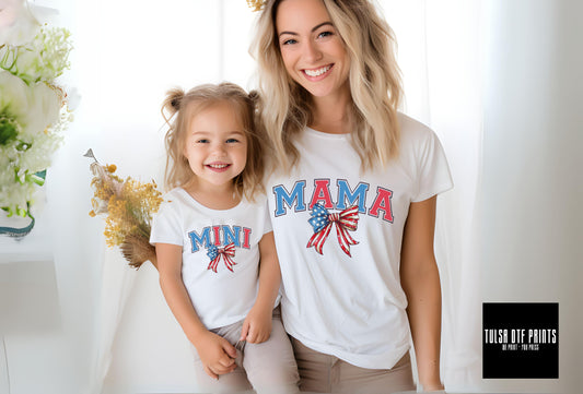 DTF MINI 4TH OF JULY BOW TRANSFER