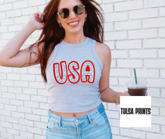 DTF USA STARS BUBBLE TRANSFER