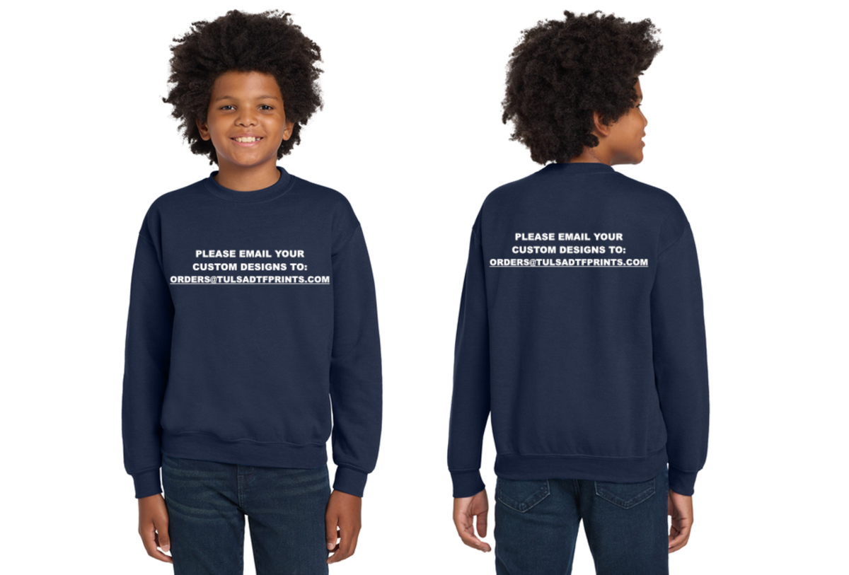 GILDAN CREWNECK SWEATSHIRT 18000B (Completed Shirt) (Front & Back)
