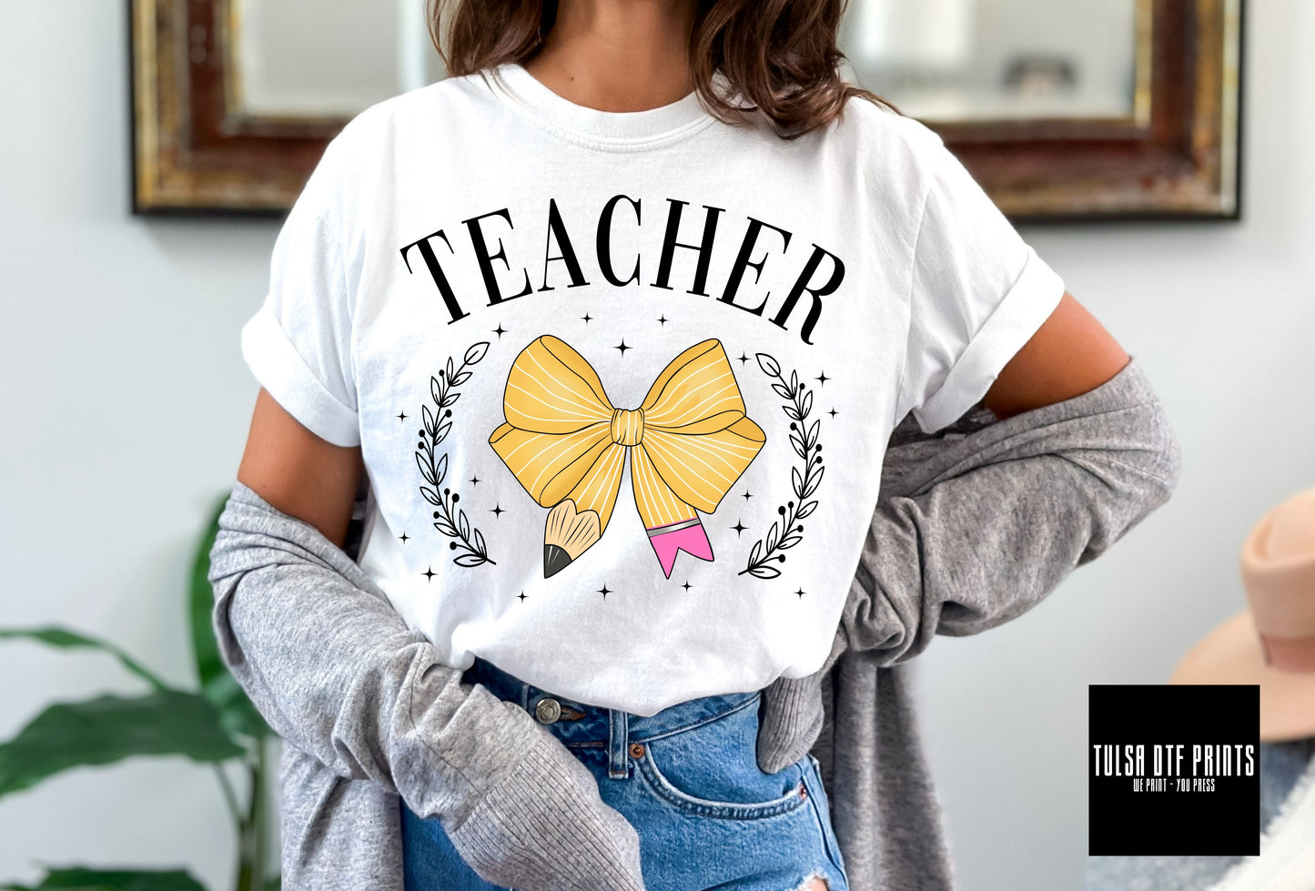 DTF TEACHER PENCIL COQUETTE TRANSFER