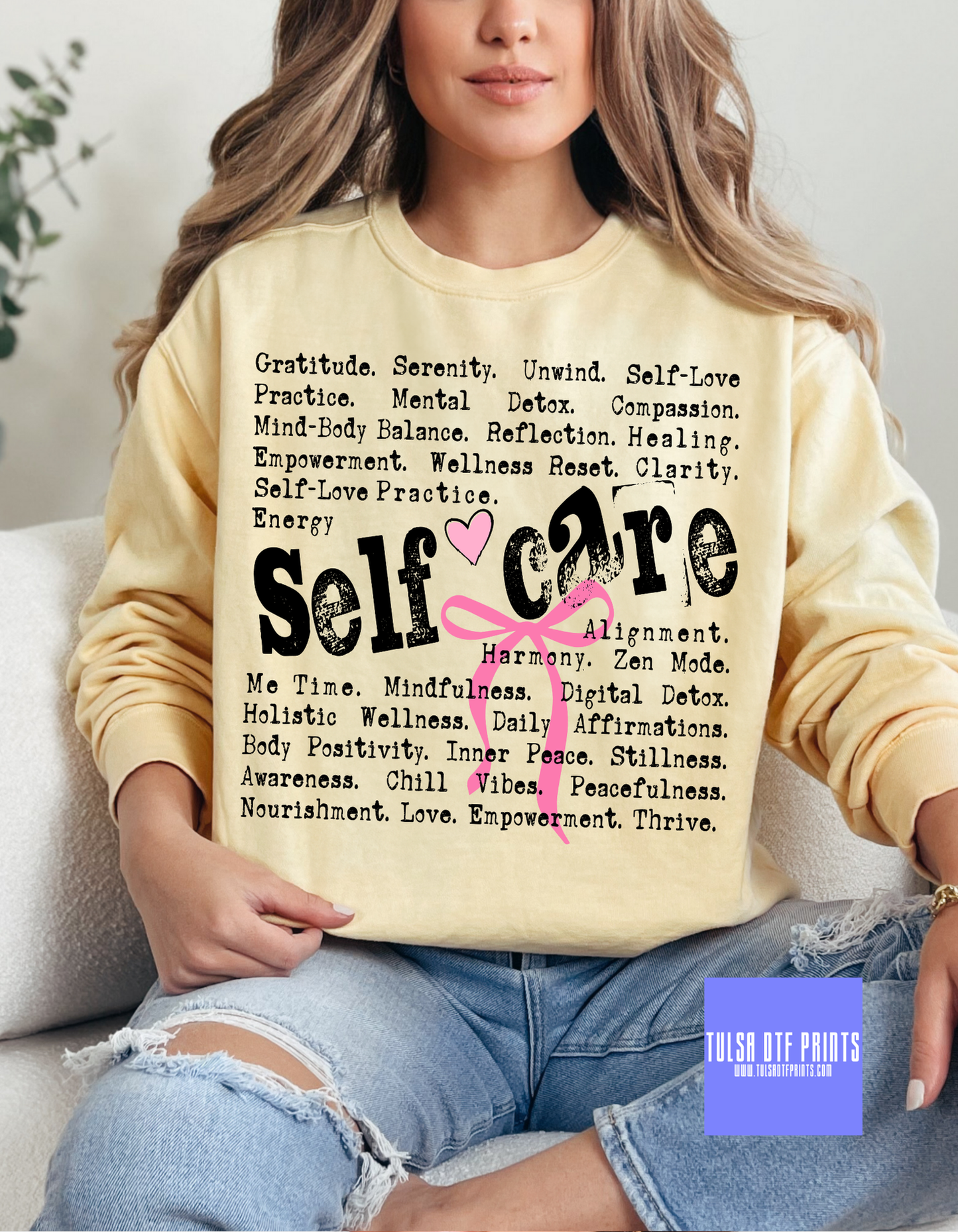 DTF SELF CARE WORDS TRANSFER