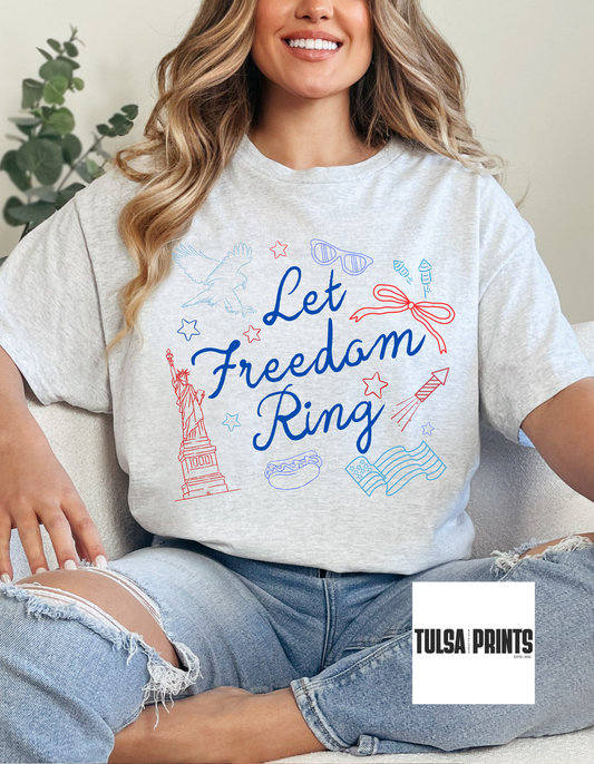 DTF 4TH OF JULY FREEDOM DOODLE TRANSFER