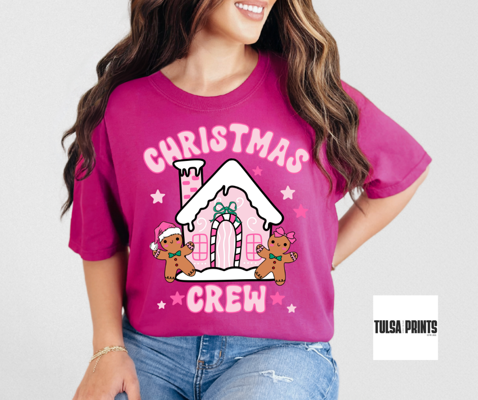 DTF CHRISTMAS CREW PINK GINGERBREADS TRANSFER