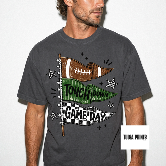 DTF TOUCHDOWN PENNANT FLAGS TRANSFER