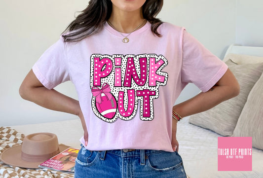 DTF PINK OUT FOOTBALL DALMATIAN PRINTS TRANSFER