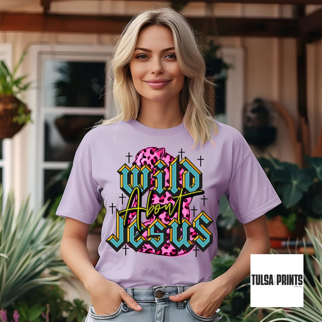 DTF WILD ABOUT JESUS PINK LEOPARD TRANSFER