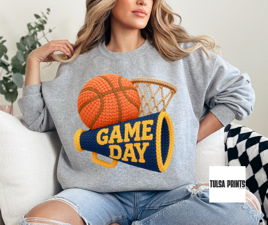 DTF GAME DAY HOOP FAUX CROCHET TRANSFER