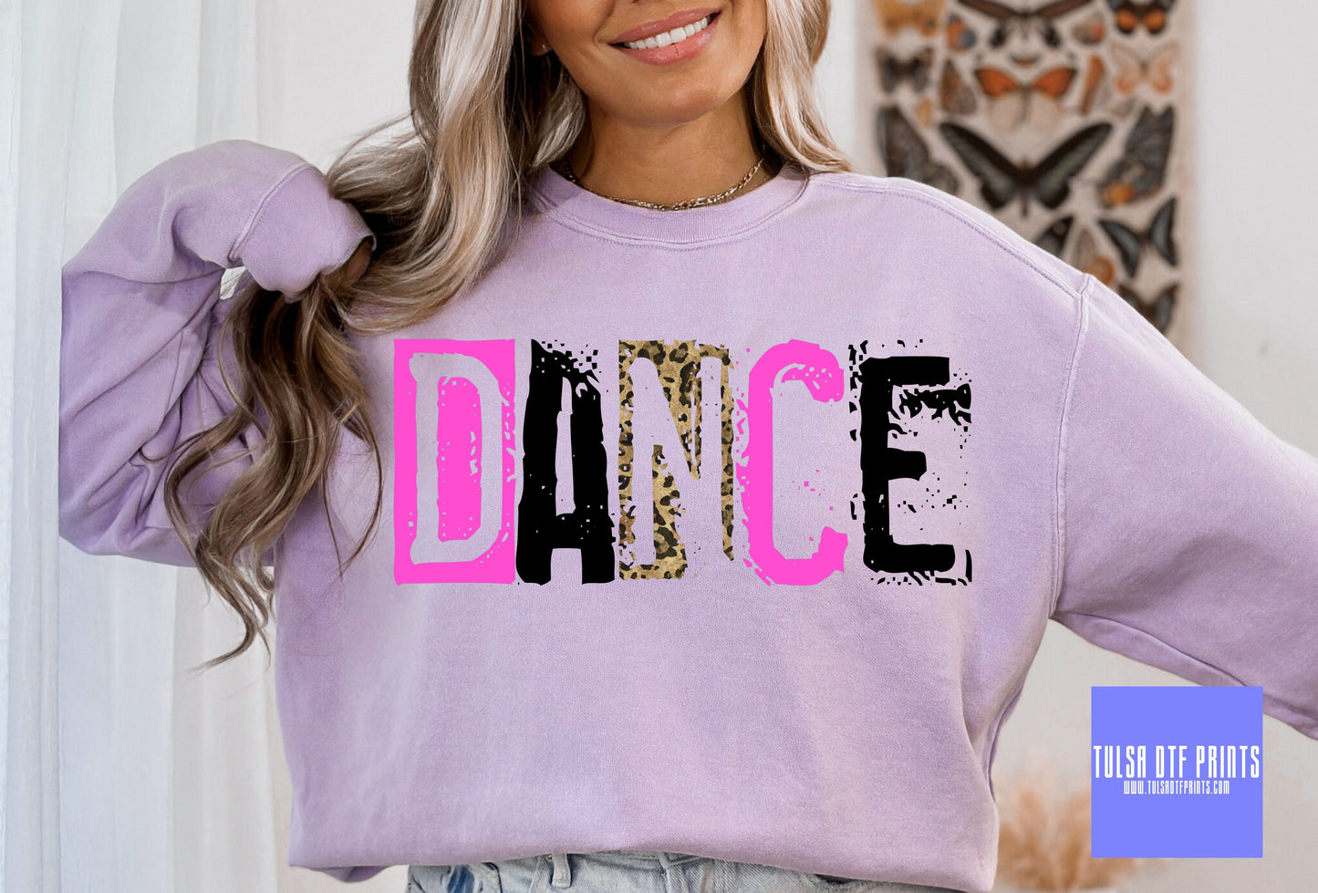 DTF DANCE LEO PINK/BLACK LETTERS TRANSFER