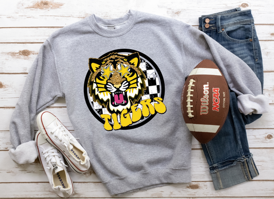 DTF TIGERS YELLOW/BLACK PREPPY MASCOT TRANSFER