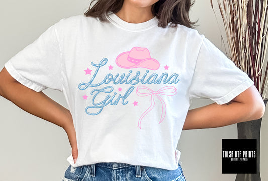 DTF LOUISIANA GIRL COQUETTE COWGIRL TRANSFER