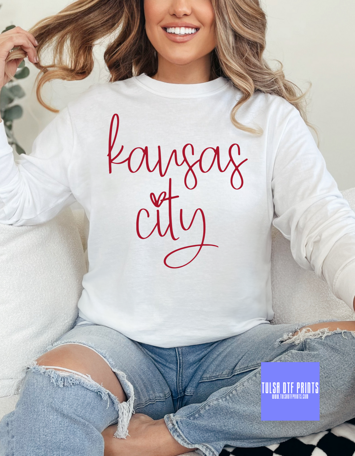 KANSAS CITY SCRIPT RED DTF TRANSFER