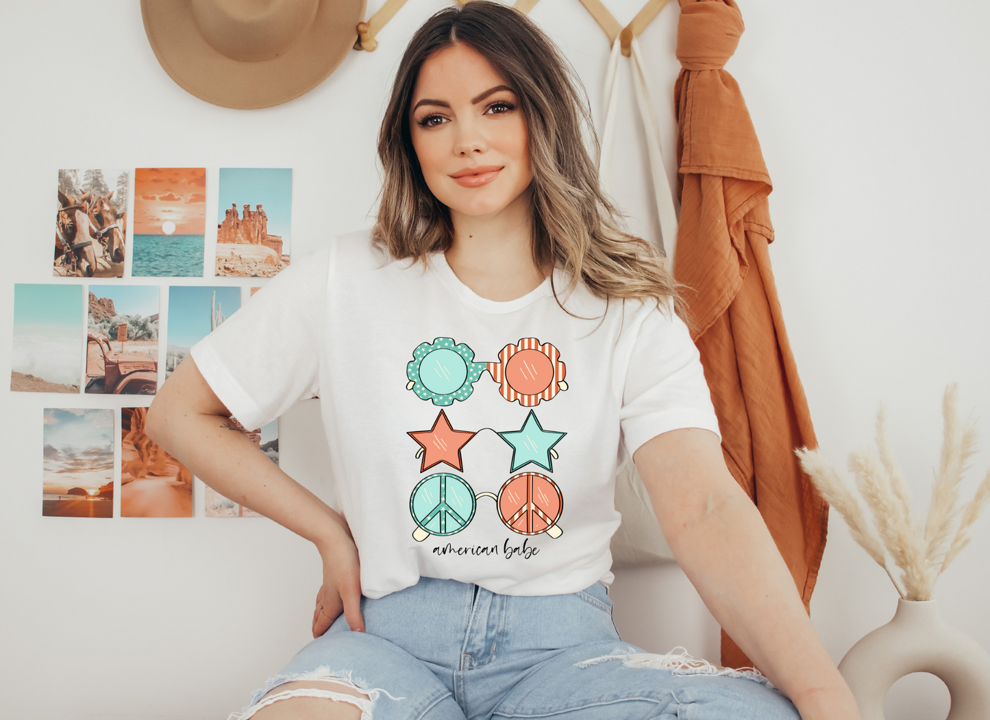 DTF AMERICAN BABE RETRO SUNNIES TRANSFER