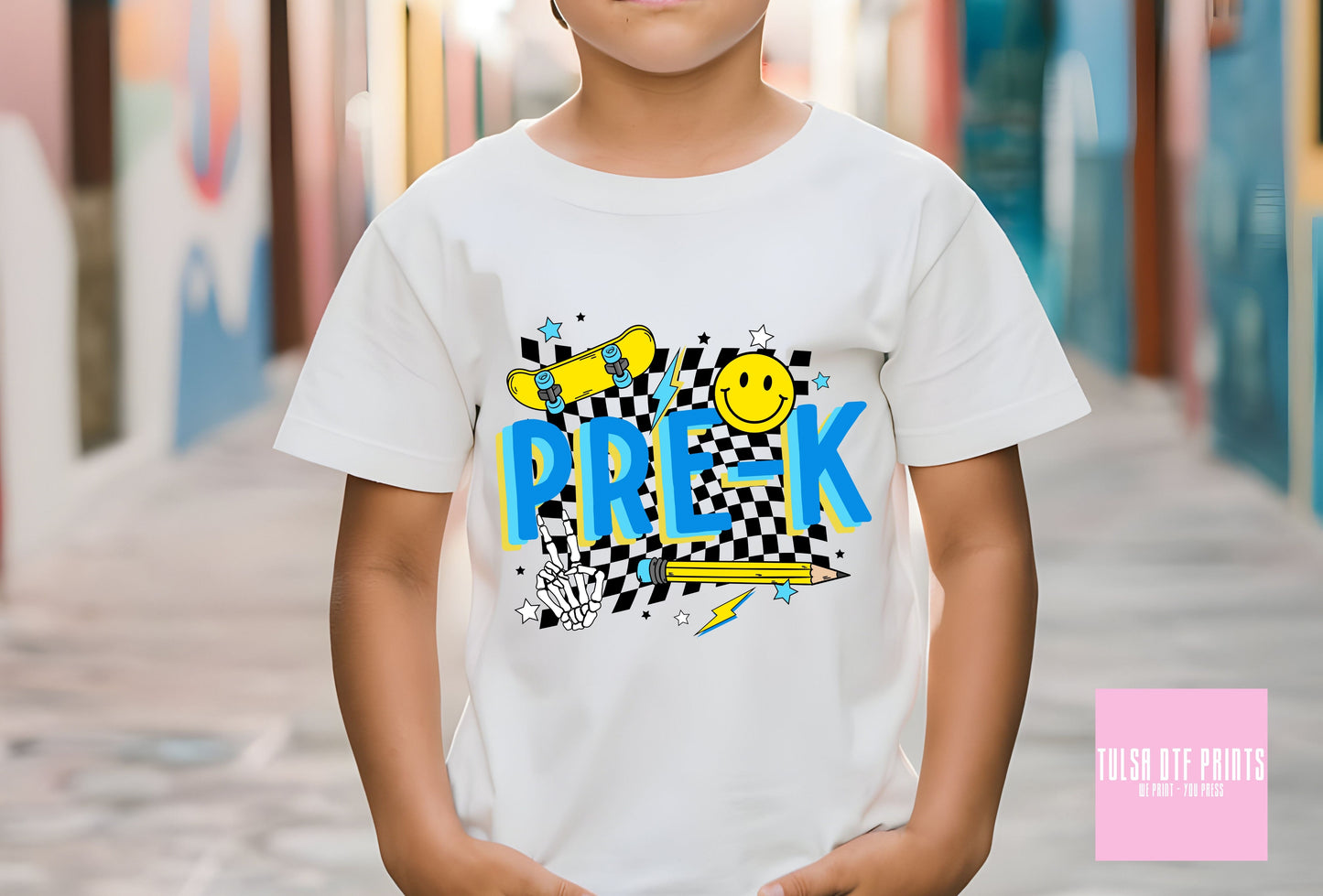 DTF BACK TO SCHOOL RETRO BOY SKATER (PRE-K TO 4TH GRADE AVAIL.) TRANSFER