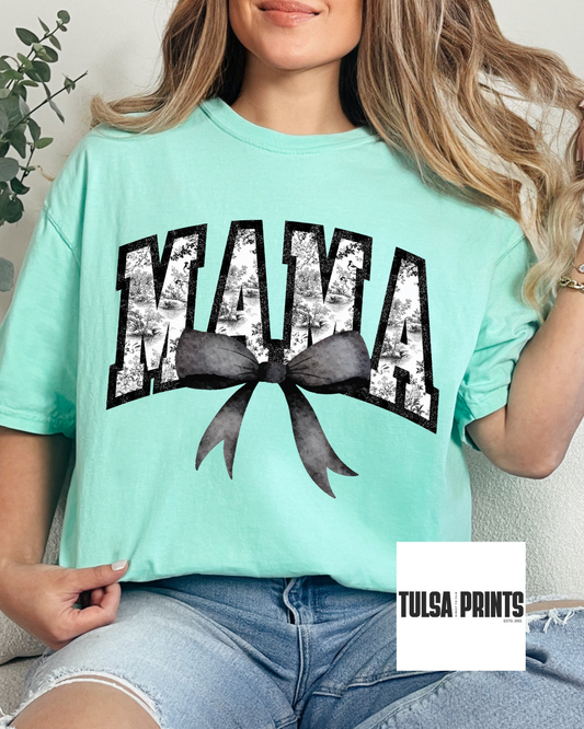 DTF MAMA VARSITY BLACK TOILE TRANSFER