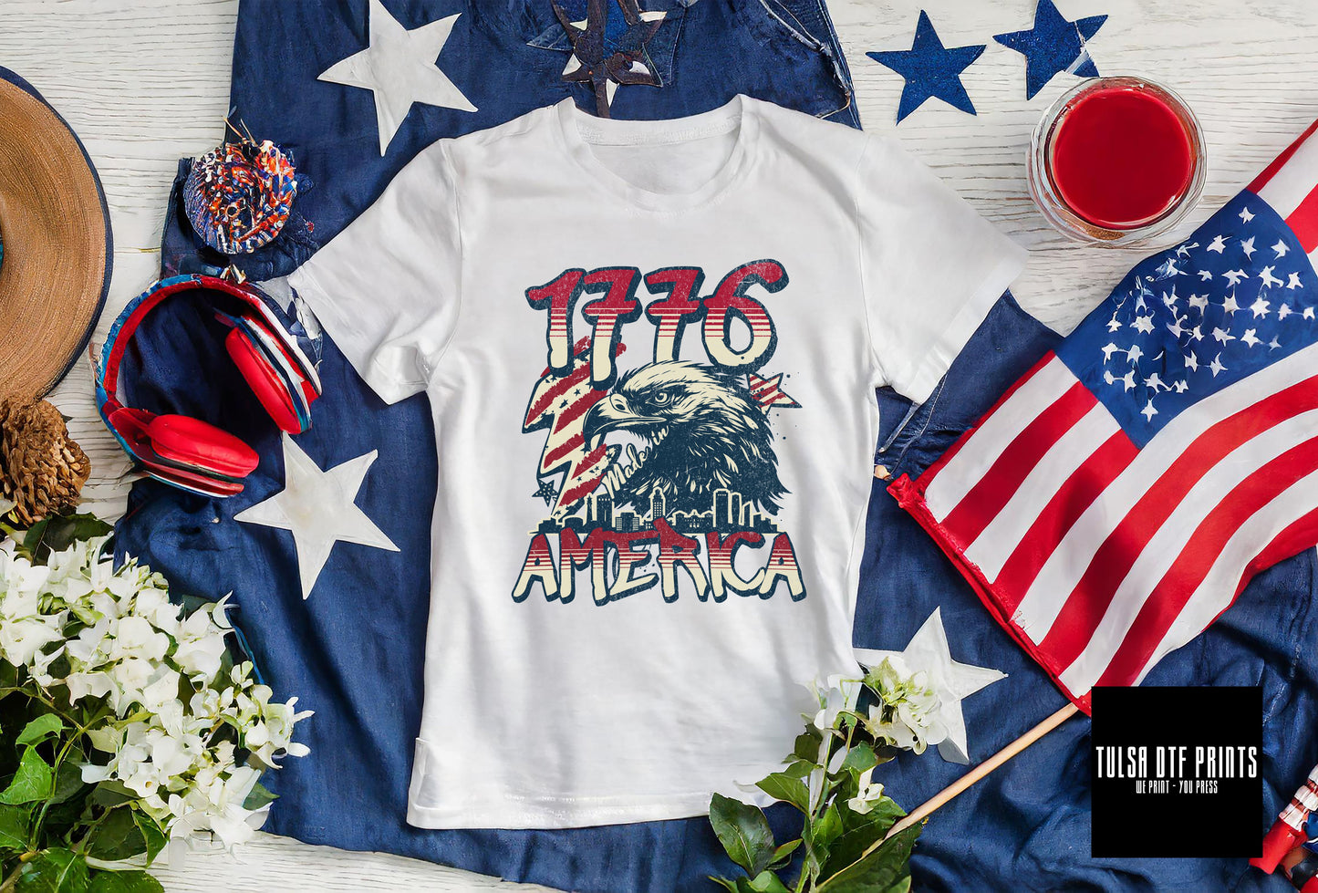 DTF 1776 MADE IN AMERICA 4TH OF JULY TRANSFER