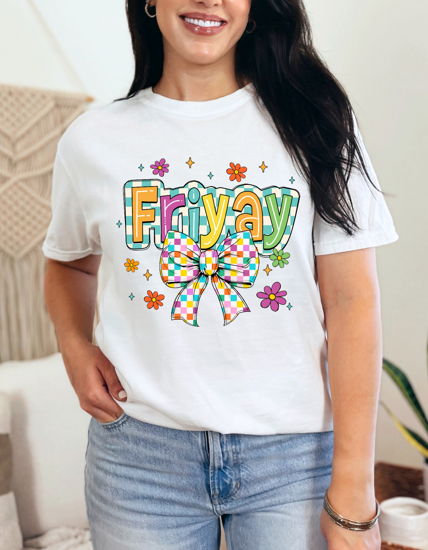 DTF FRIYAY COLORFUL BOW TRANSFER