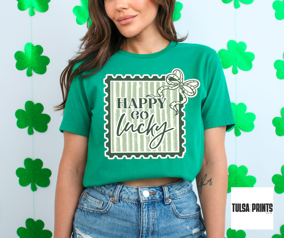 DTF LUCKY POSTCARD STAMP TRANSFER (2 COLORS AVAIL.)