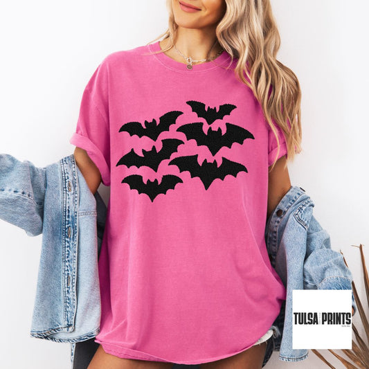 DTF HALLOWEEN BATS FAUX LATCH HOOK TRANSFER