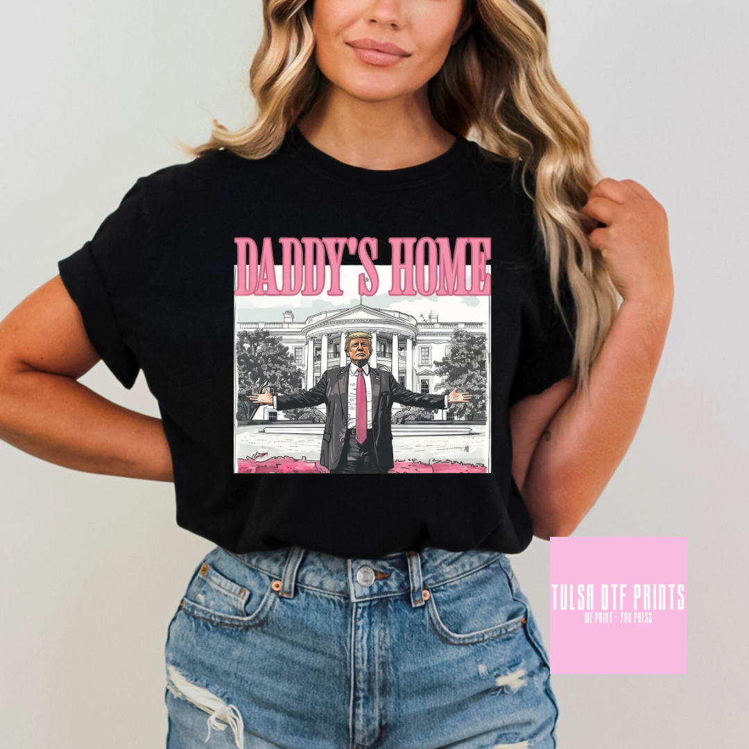 TRUMP DADDY'S HOME PINK/GRAY DTF