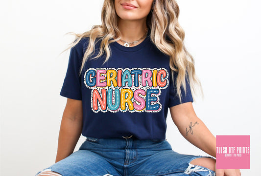 DTF CERIATRIC NURSE DALMATIAN PRINTS TRANSFER