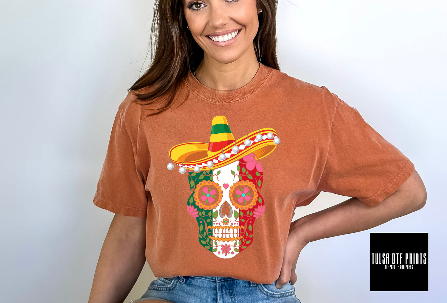 DTF SUGAR SKULL CINCO DE MAYO TRANSFER