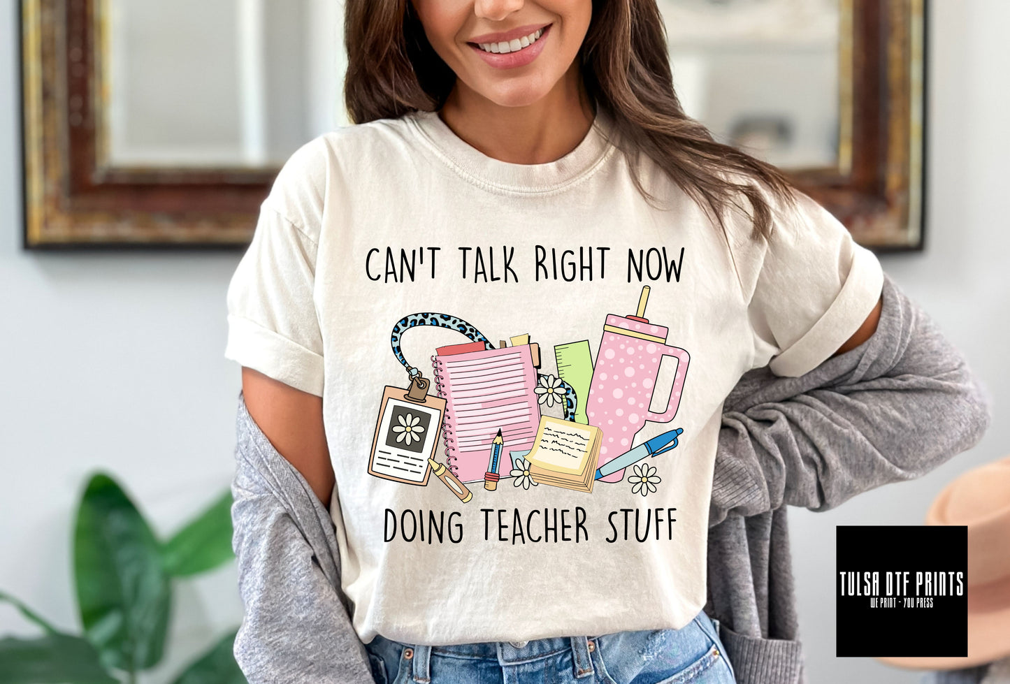 DTF CAN'T TALK RIGHT NOW DOING TEACHER STUFF TRANSFER