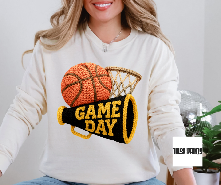 DTF GAME DAY HOOP FAUX CROCHET TRANSFER