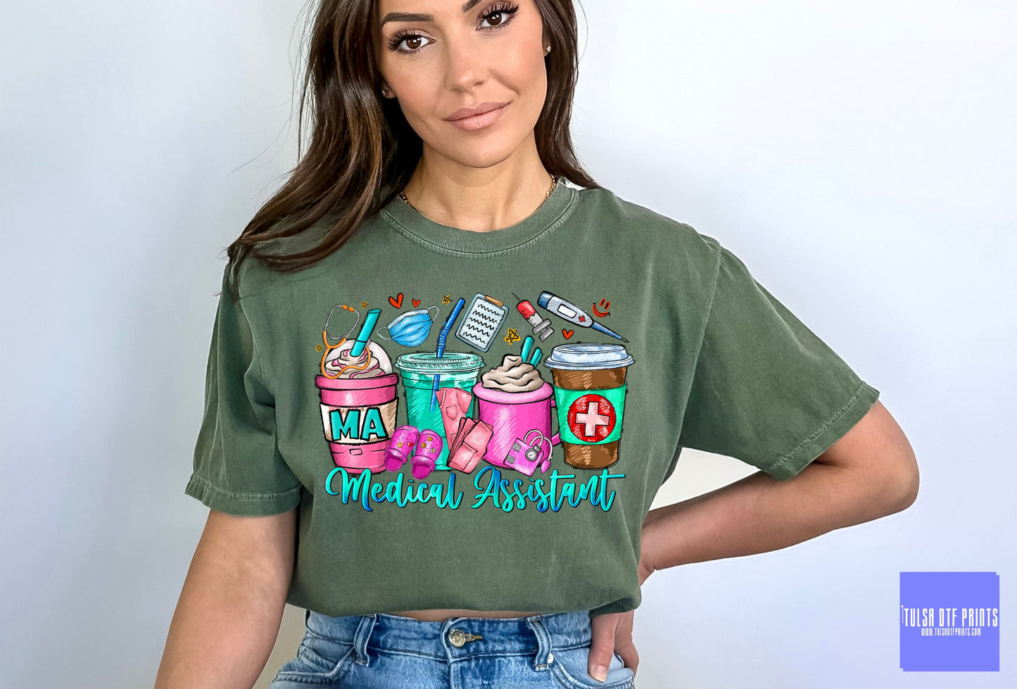DTF MEDICAL ASSISTANT COFFEE CUPS TRANSFER